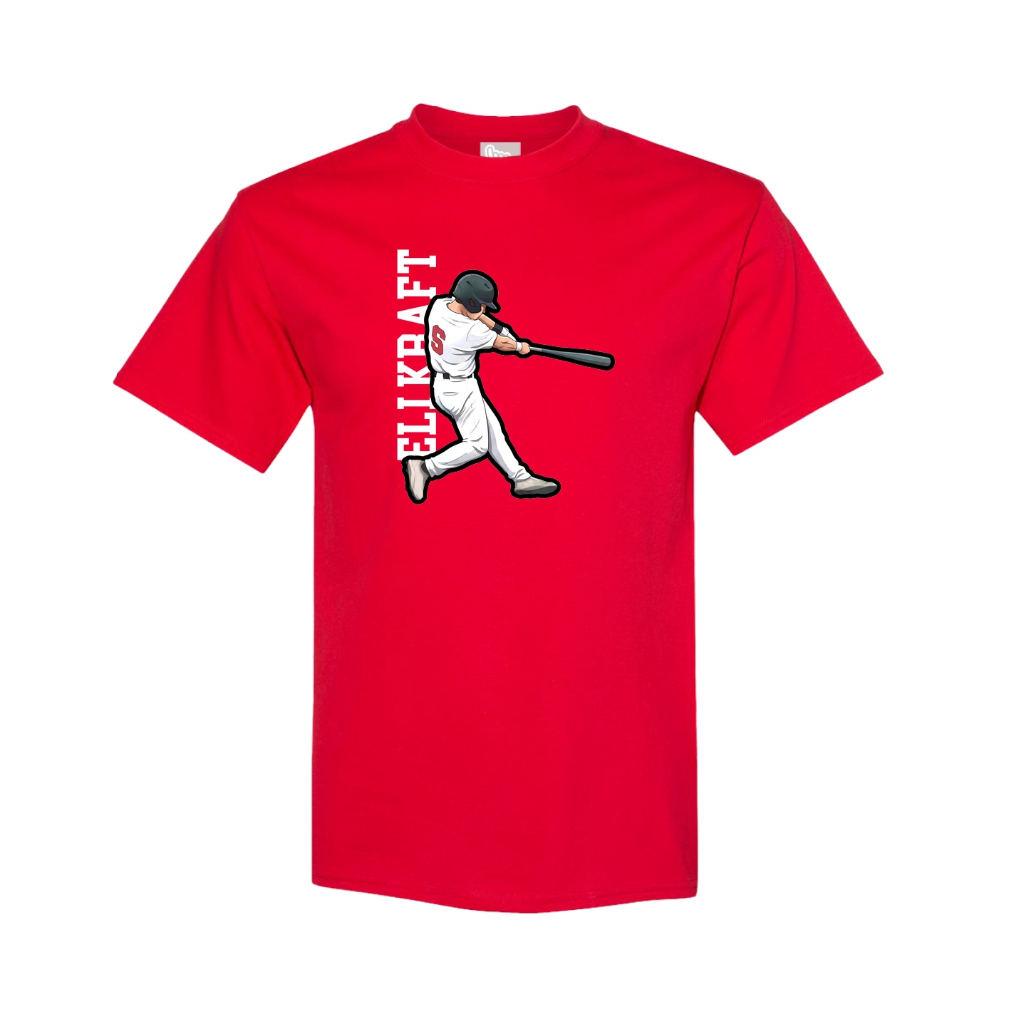 Youth Tee — Name Vertical in Red
