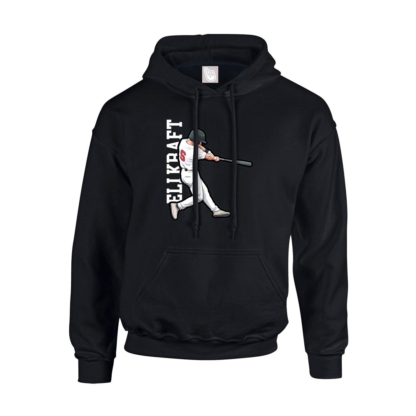 Youth Hoodie — Name Vertical in Black