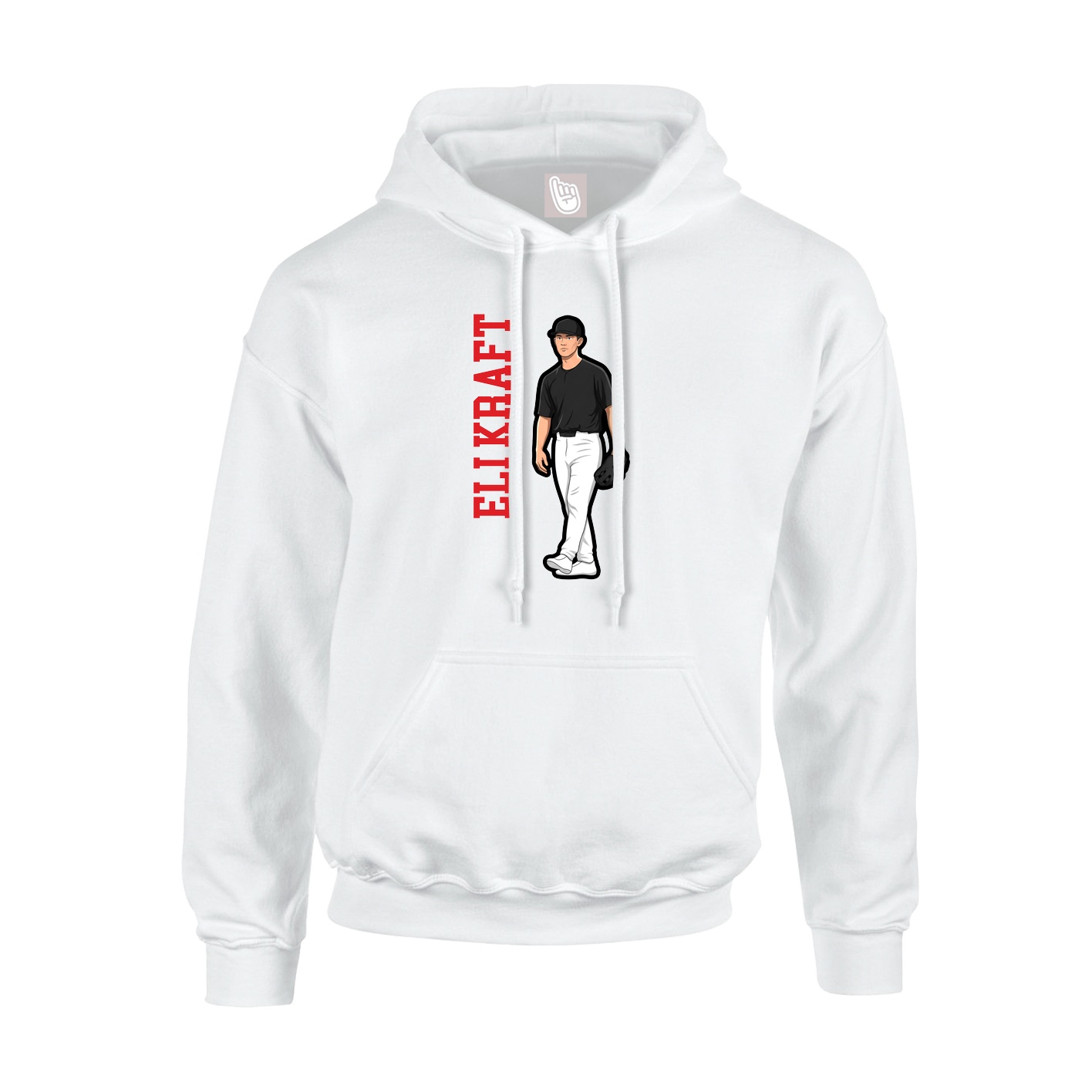Hoodie — Name Vertical in White