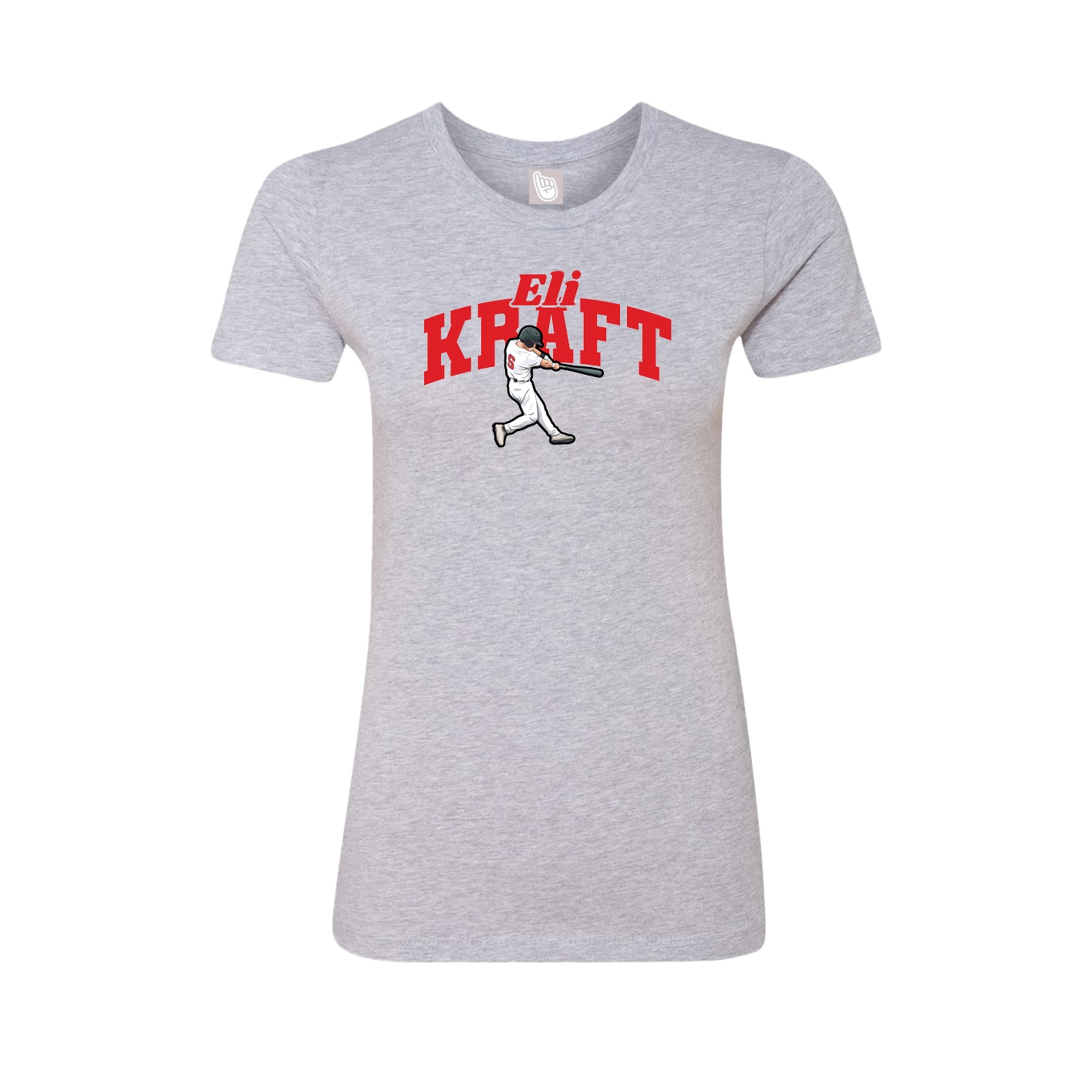 Fitted Women's Tee — Signature Arch in Grey