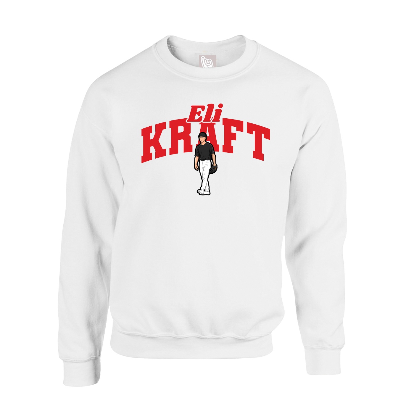Fleece Crew — Signature Arch in White
