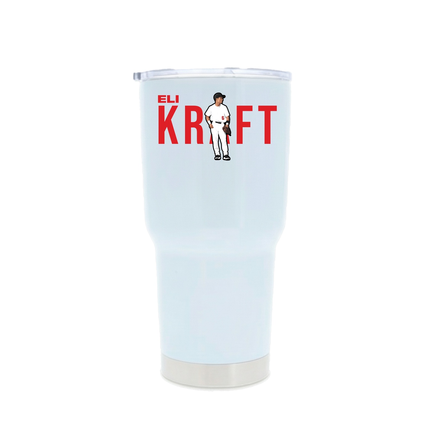 30oz Stainless Steel Tumbler — Player Name in White