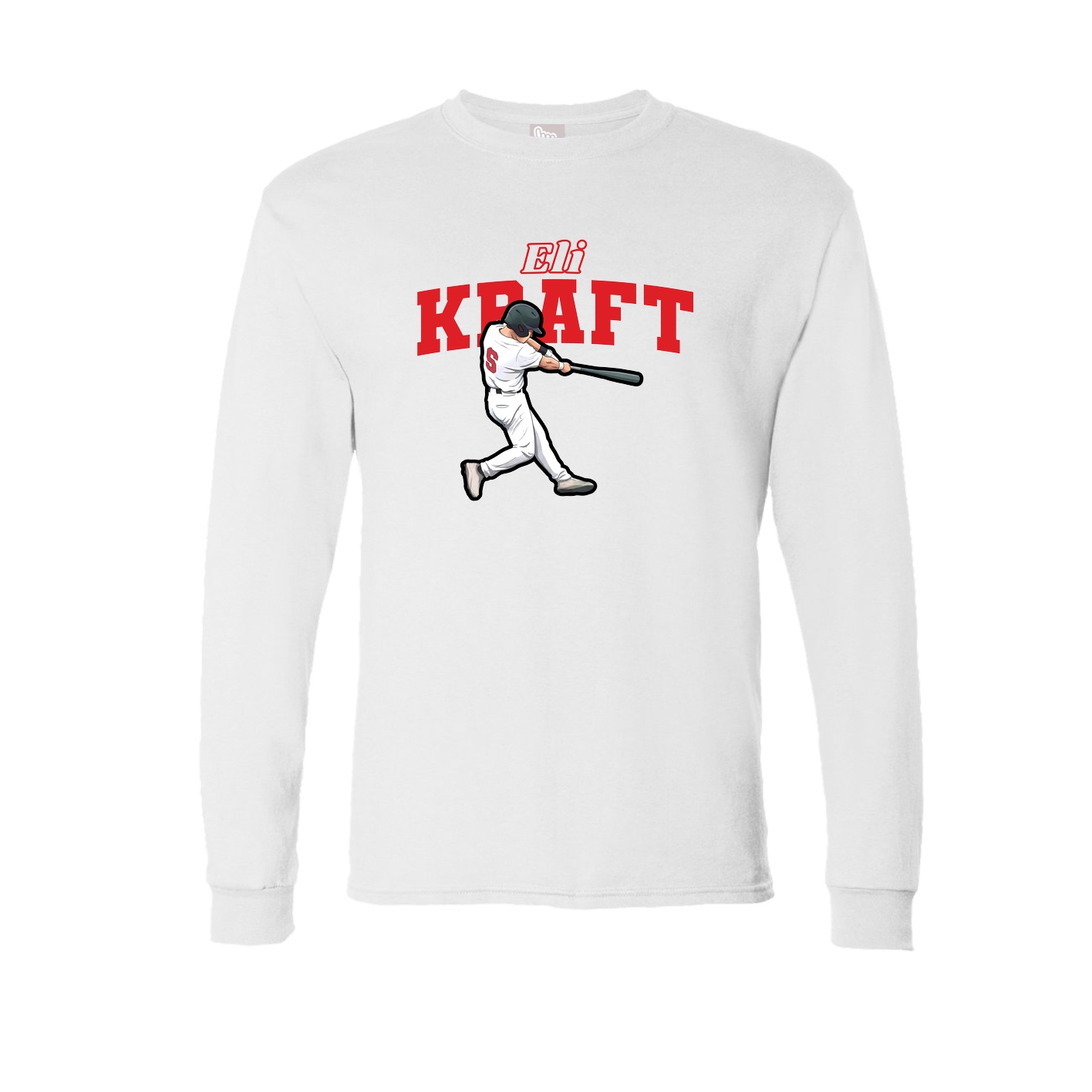 Long Sleeve Tee — Name Arch in White