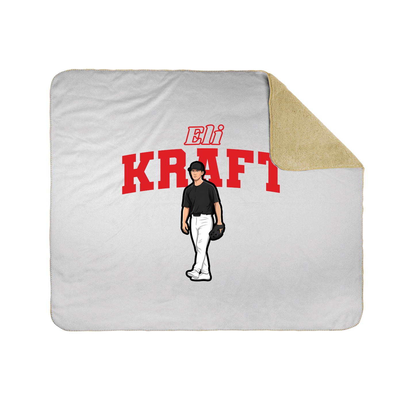 Throw Blanket — Name Arch in White