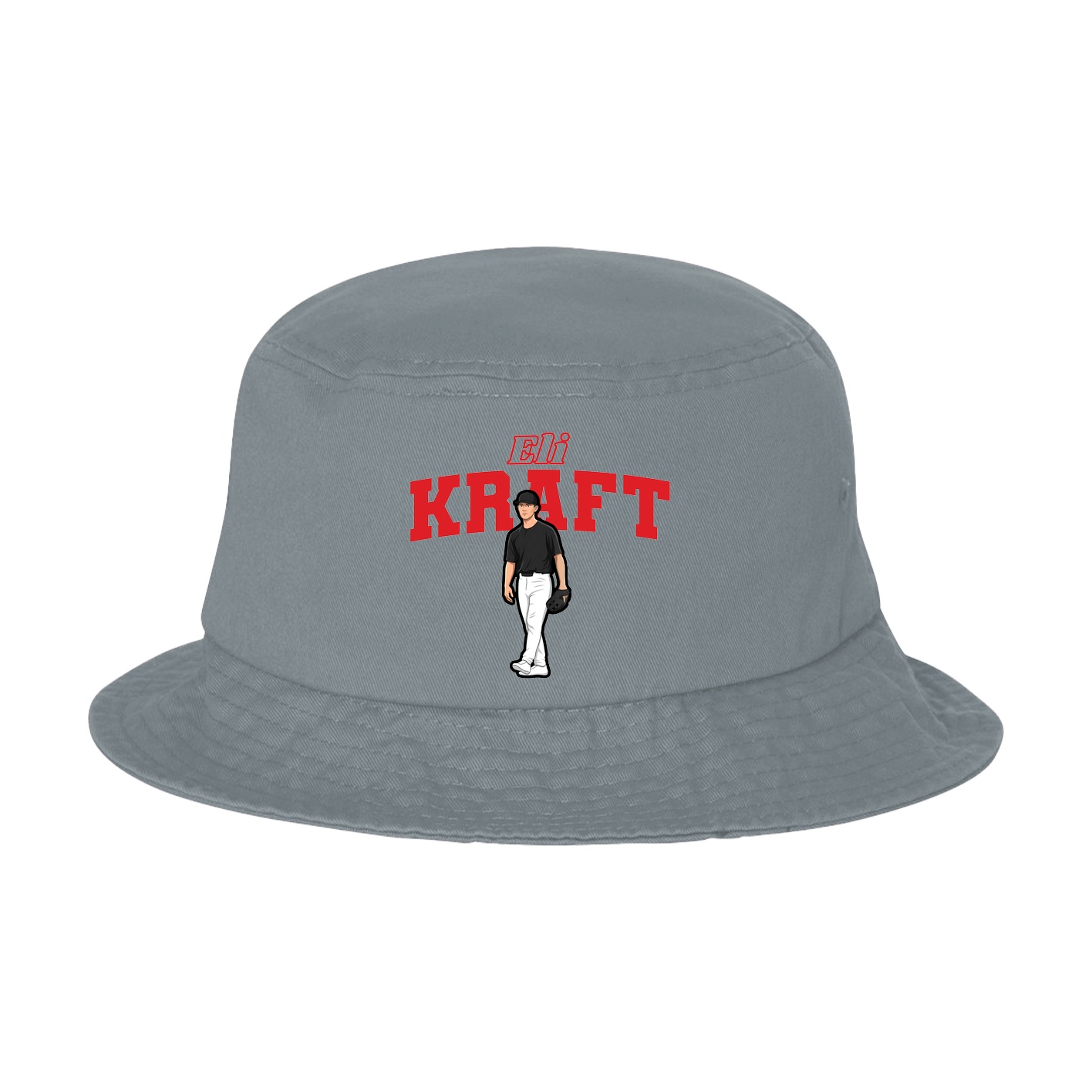 Bucket Cap — Name Arch in Grey