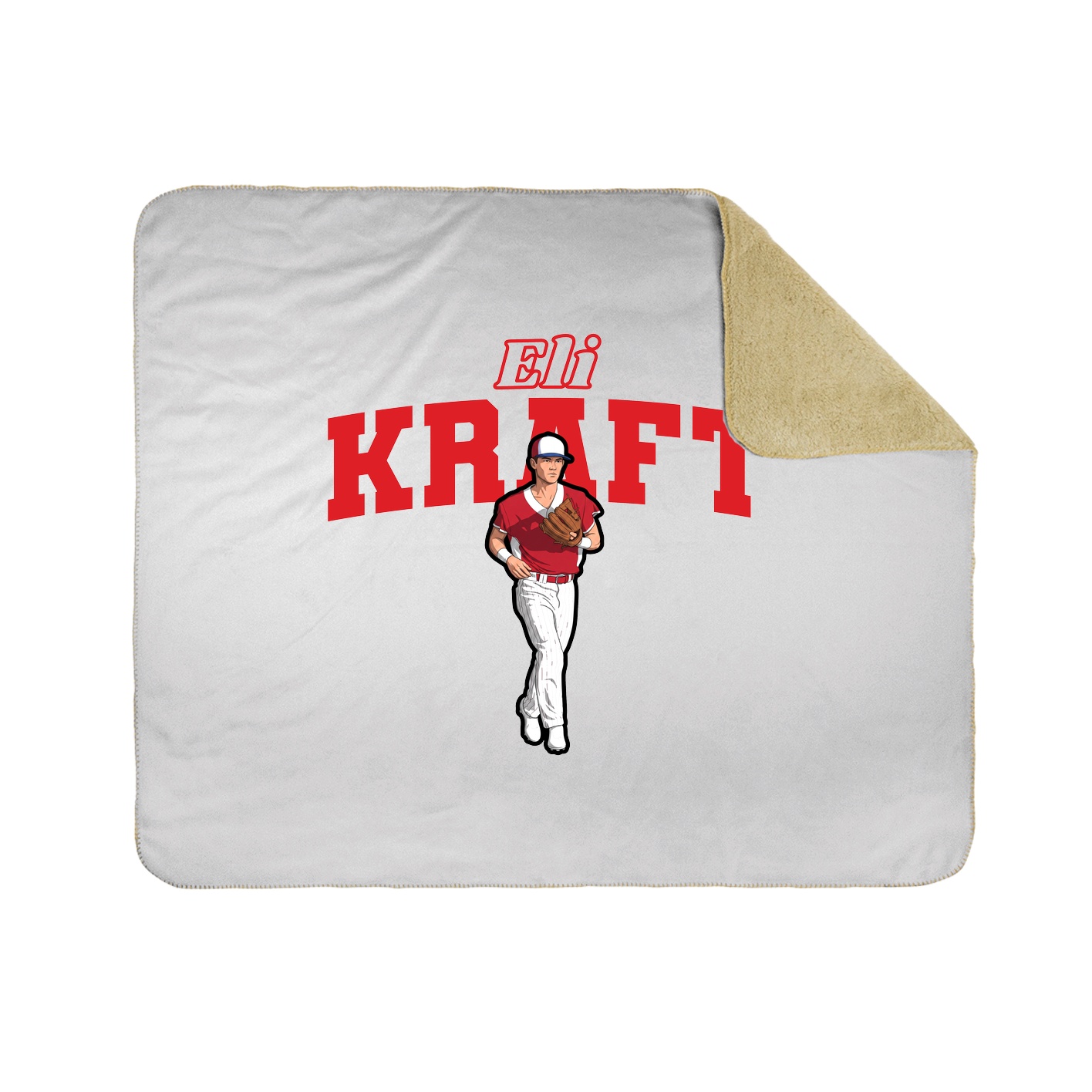 Throw Blanket — Name Arch in White
