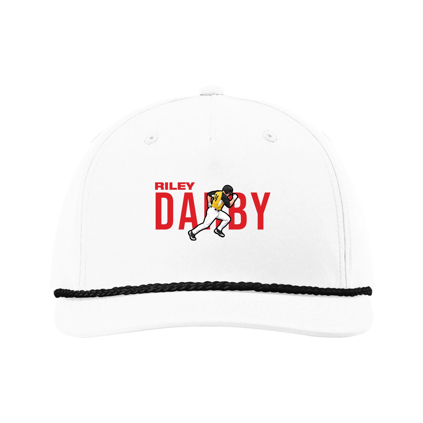 Five-Panel Classic Rope Cap — Player Name in White