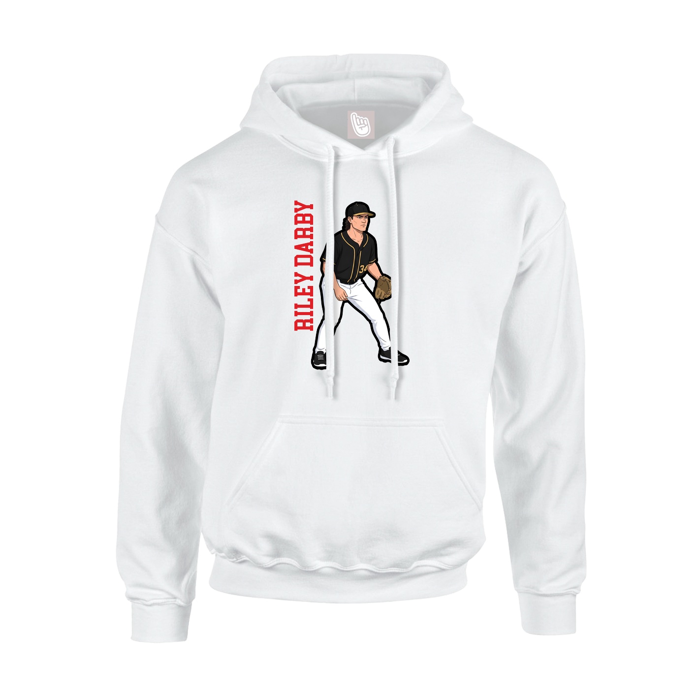 Youth Hoodie — Name Vertical in White