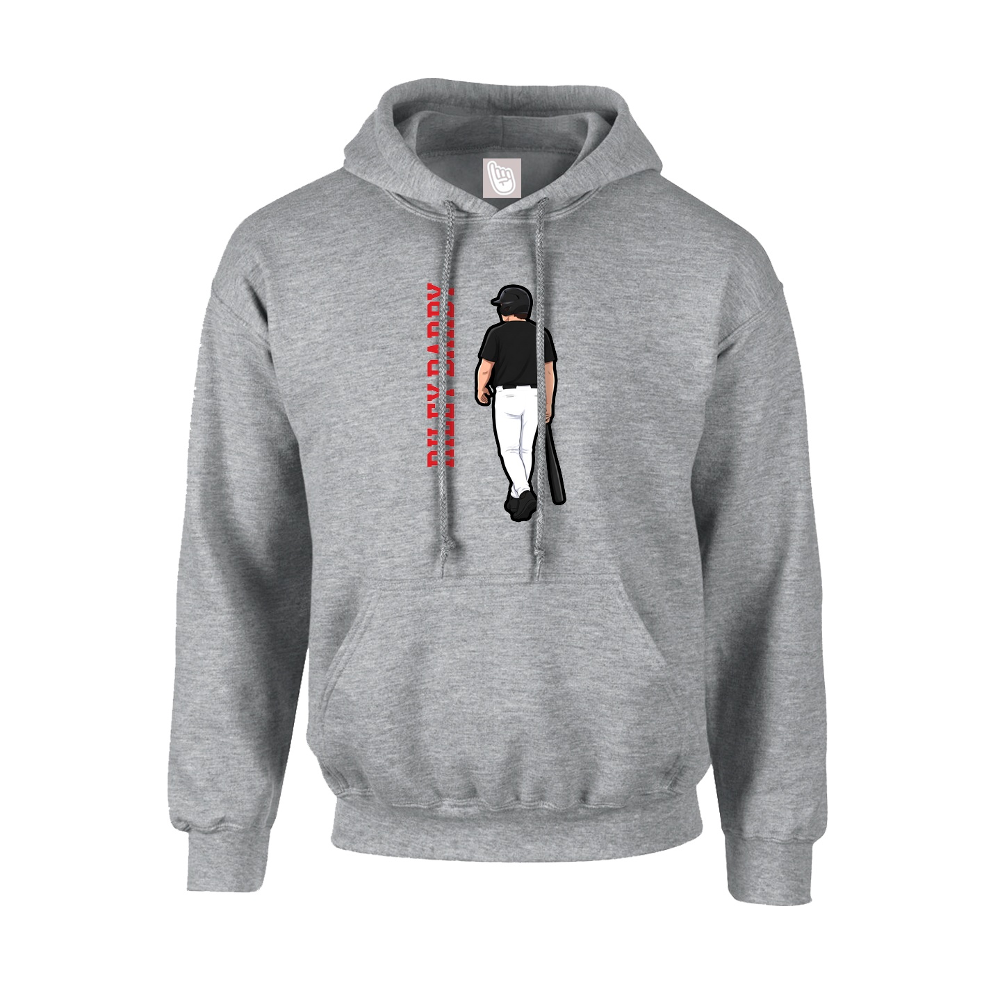 Hoodie — Name Vertical in Grey