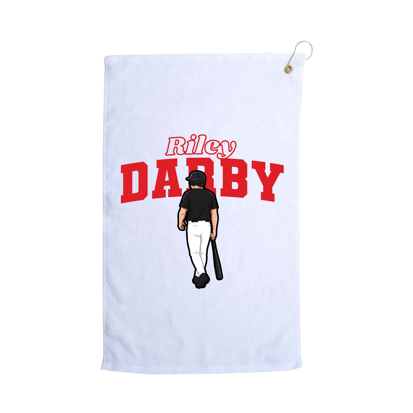 Golf Towel — Name Arch in White