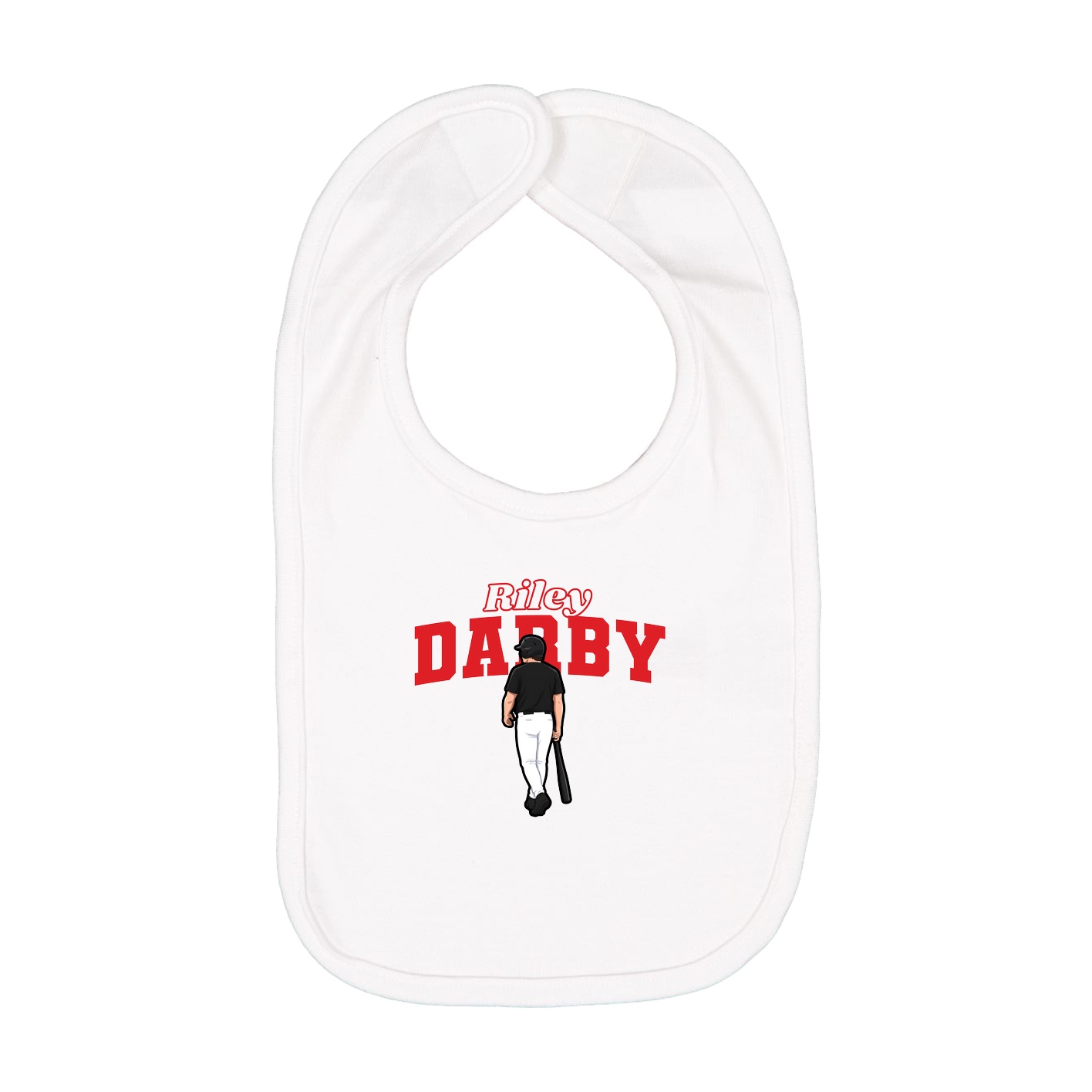 Infant Bib — Name Arch in White
