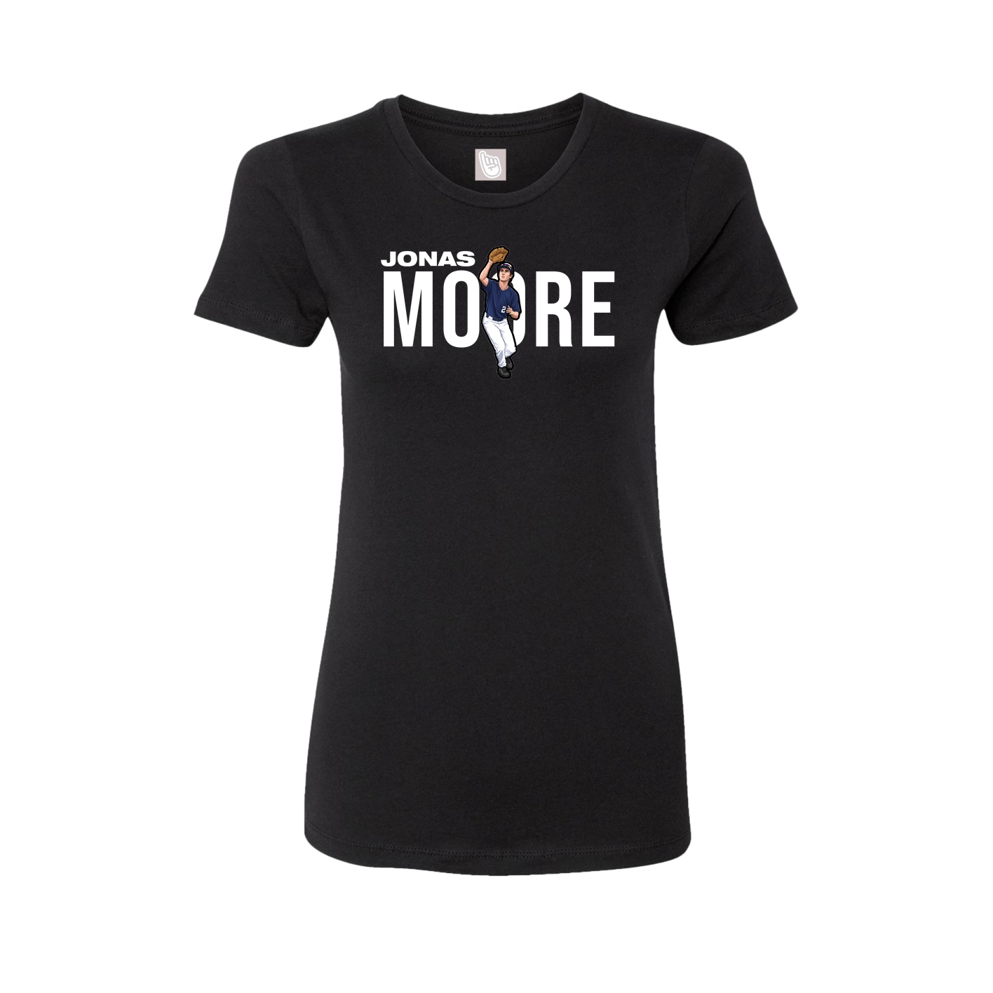 Fitted Women's Tee — Player Name in Black