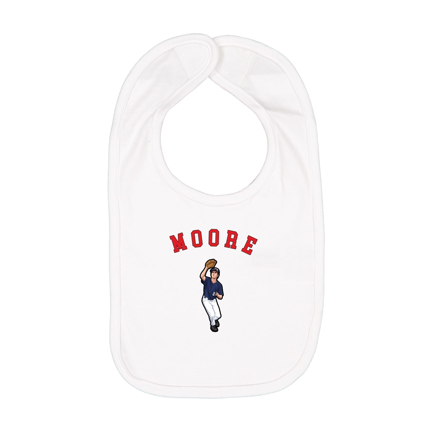 Infant Bib — Shirsey Arch in White