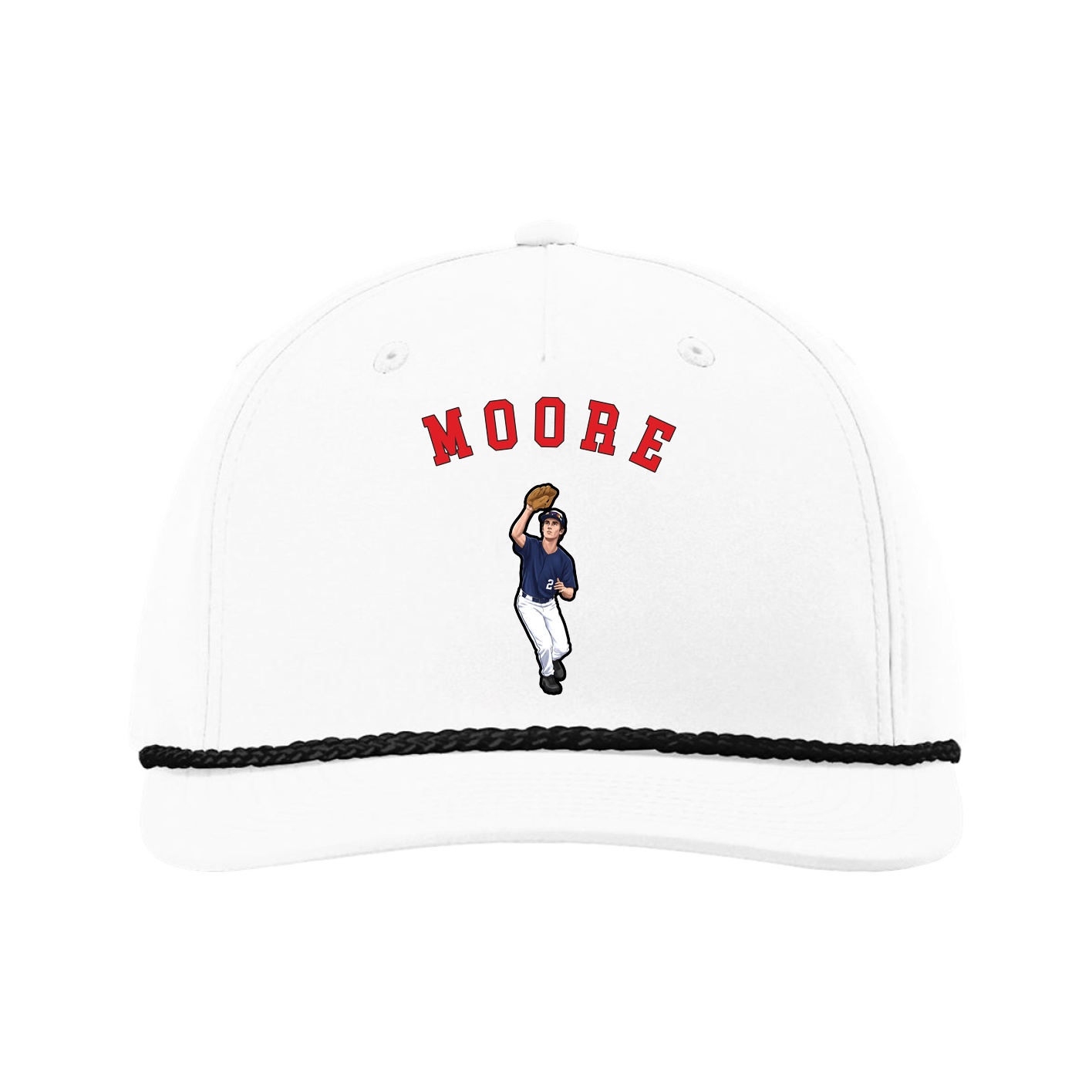Five-Panel Classic Rope Cap — Shirsey Arch in White
