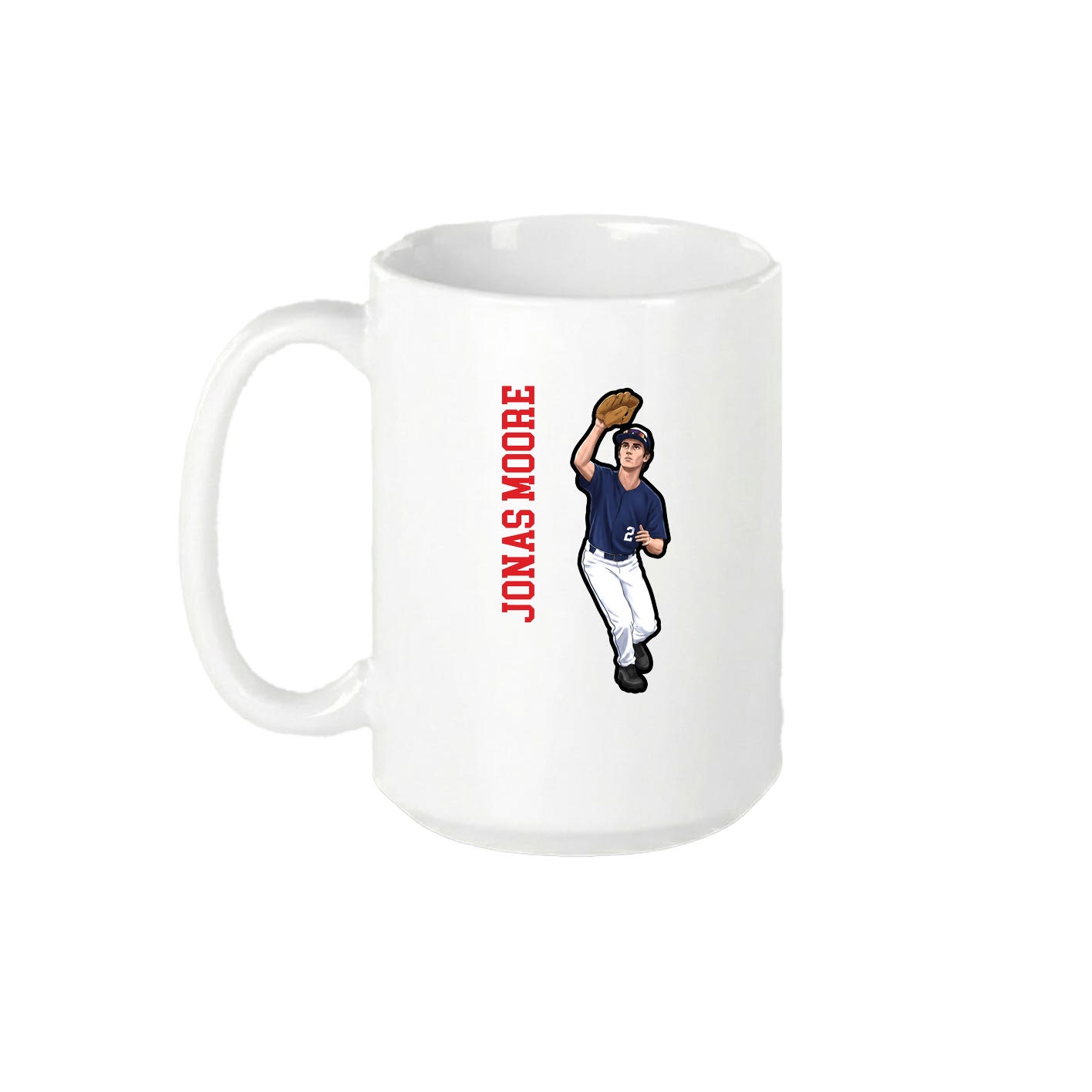 15oz Coffee Mug — Name Vertical in White