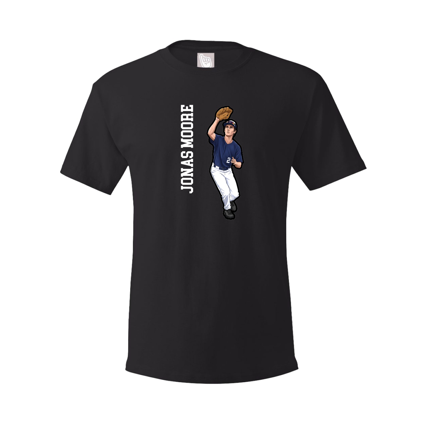 Youth Tee — Name Vertical in Black