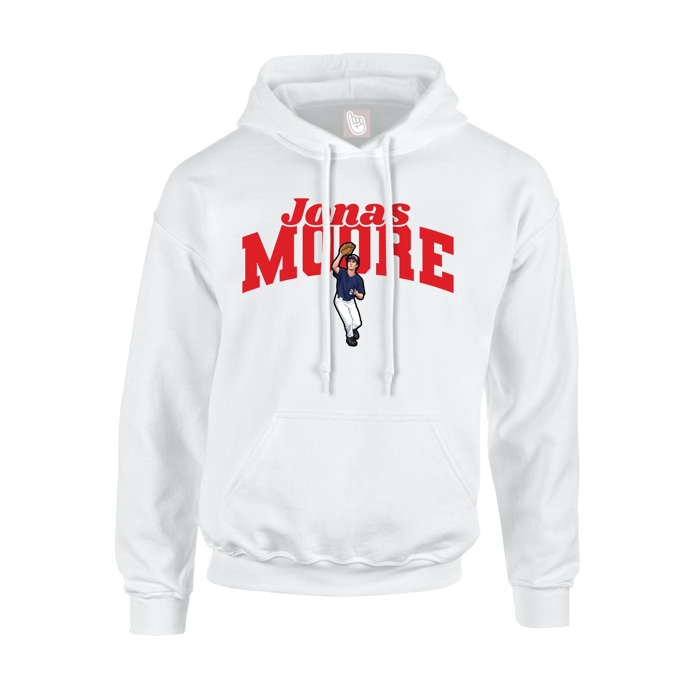 Youth Hoodie — Signature Arch in White