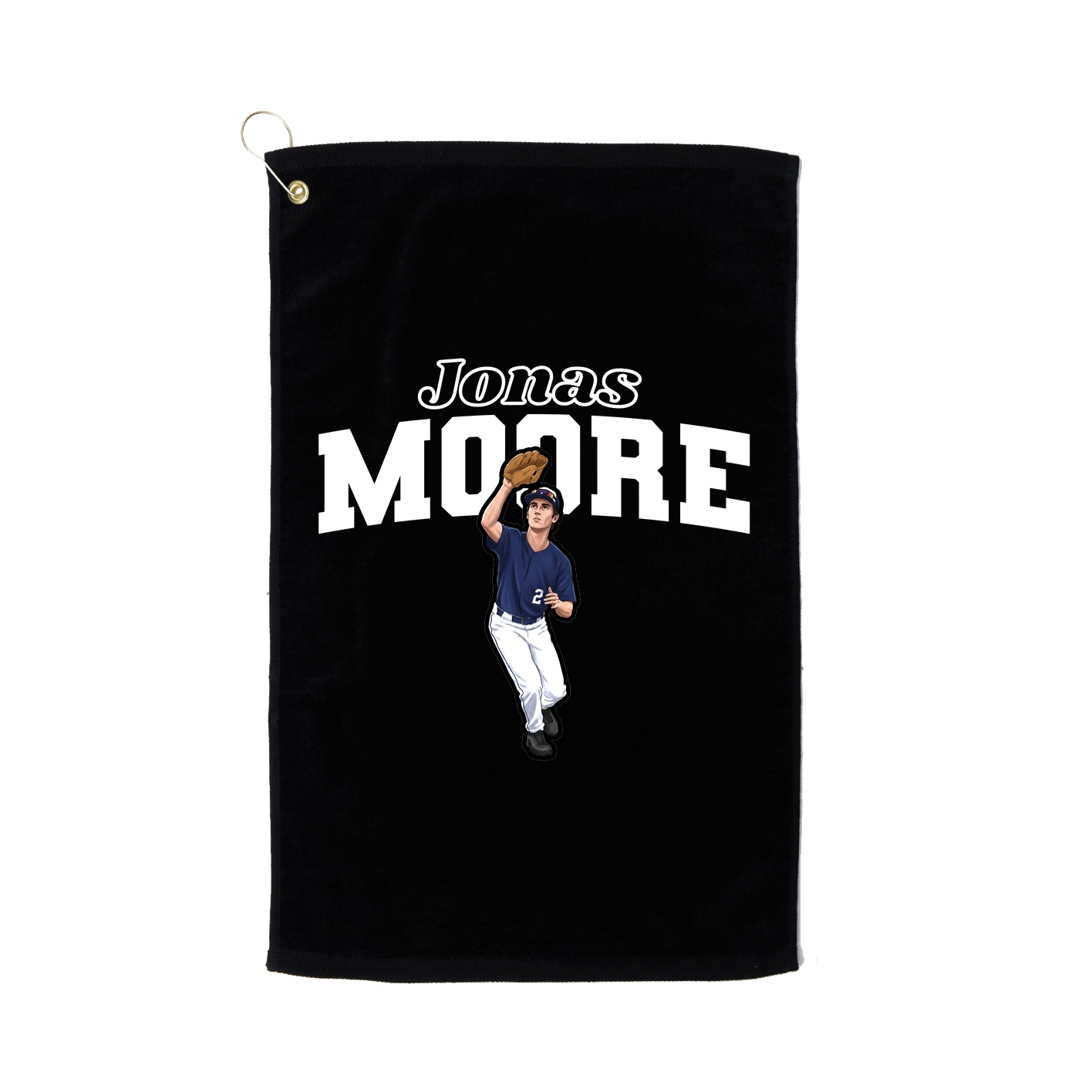 Golf Towel — Name Arch in Black