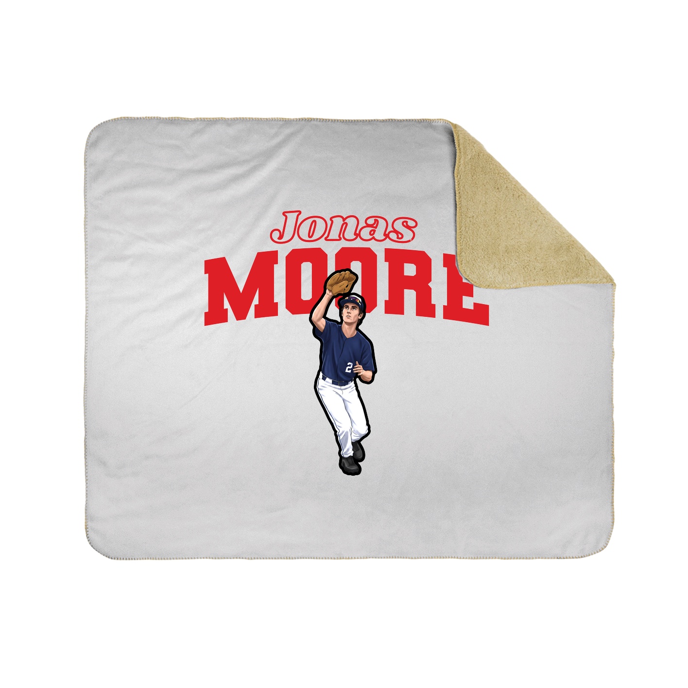 Throw Blanket — Name Arch in White