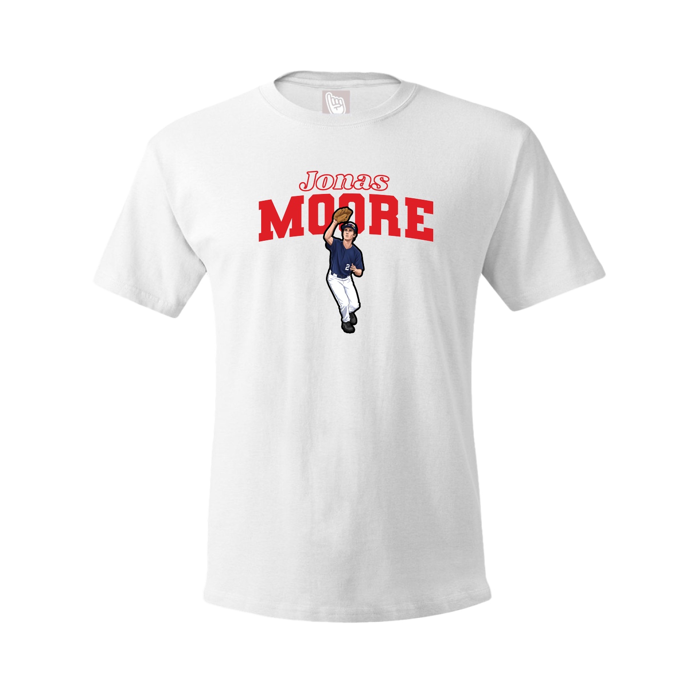 Youth Tee — Name Arch in White