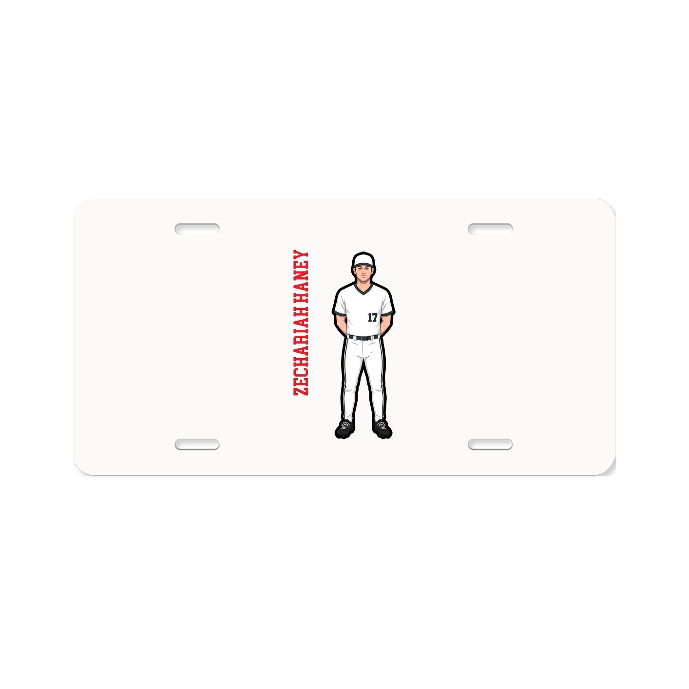 License Plate — Name Vertical in Classic