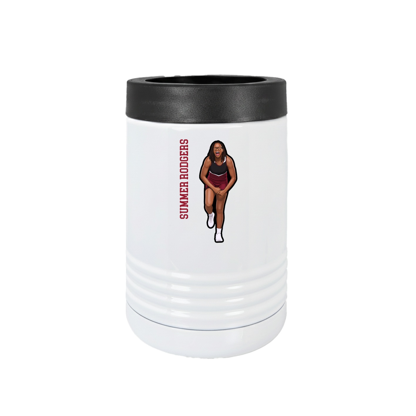 Beverage Holder — Name Vertical in White