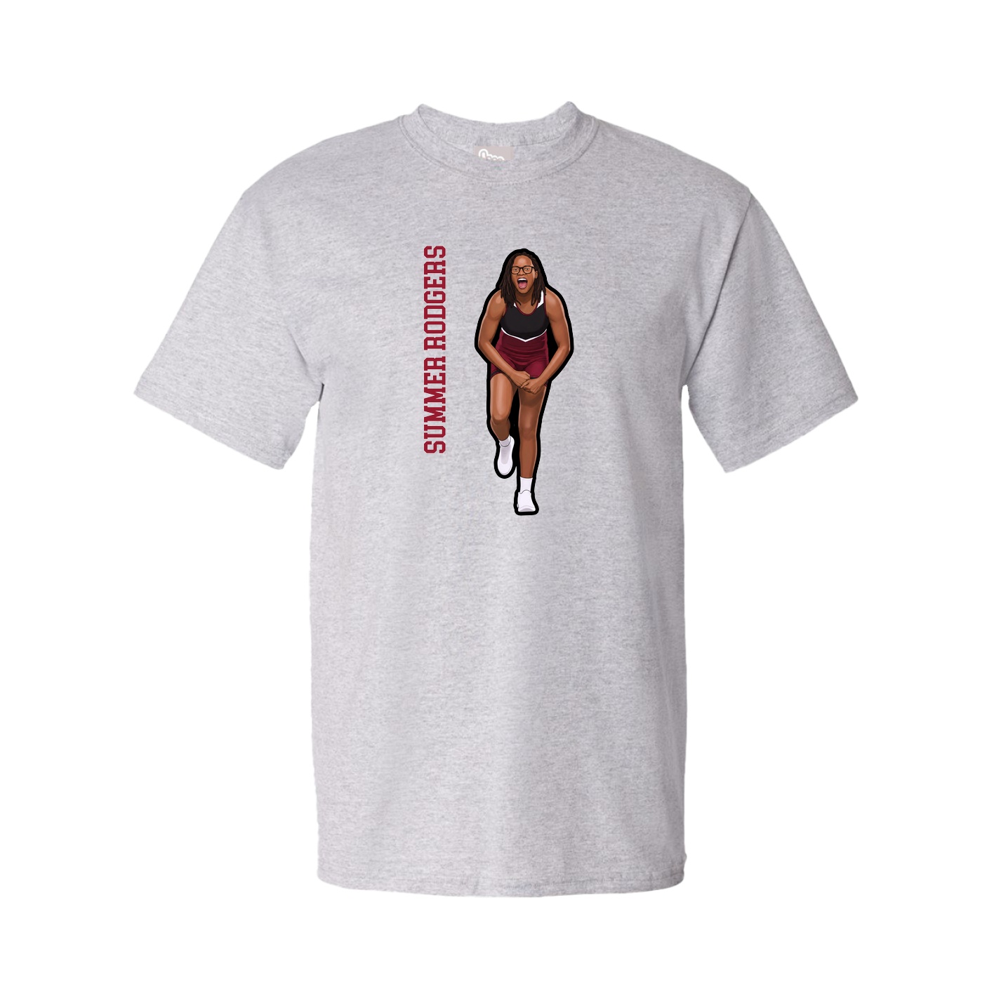 Tee — Name Vertical in Grey