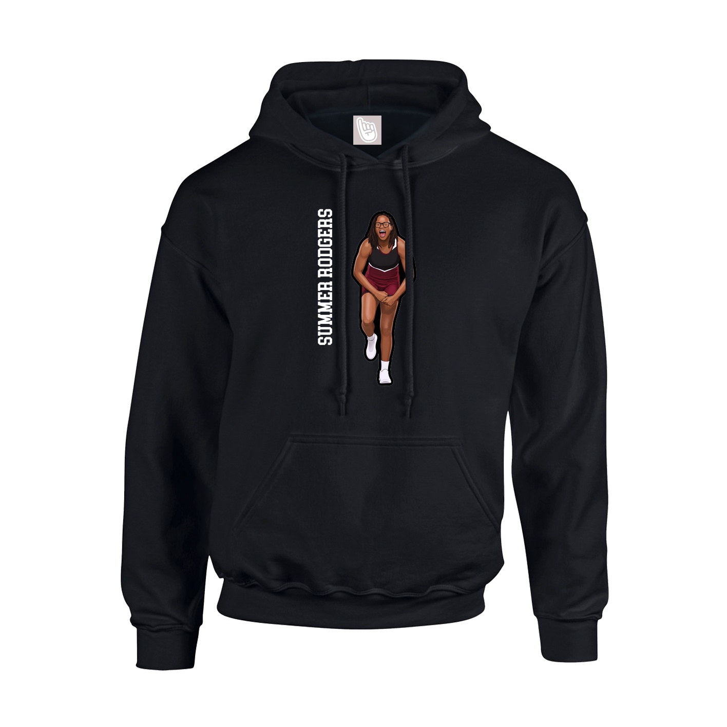 Youth Hoodie — Name Vertical in Black