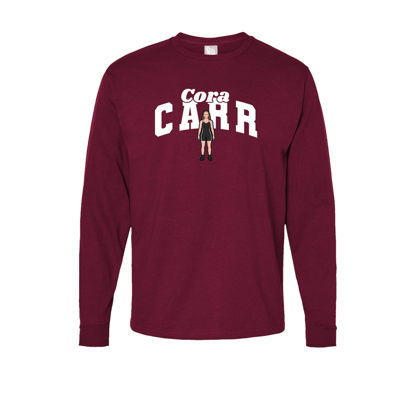Long Sleeve Tee — Signature Arch in Cardinal