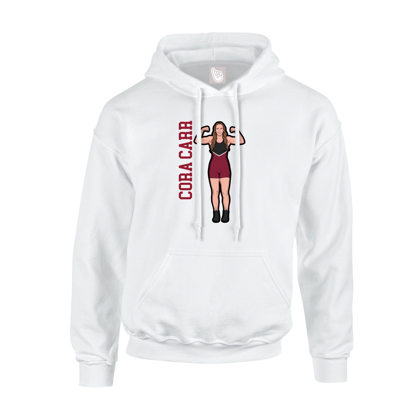 Hoodie — Name Vertical in White