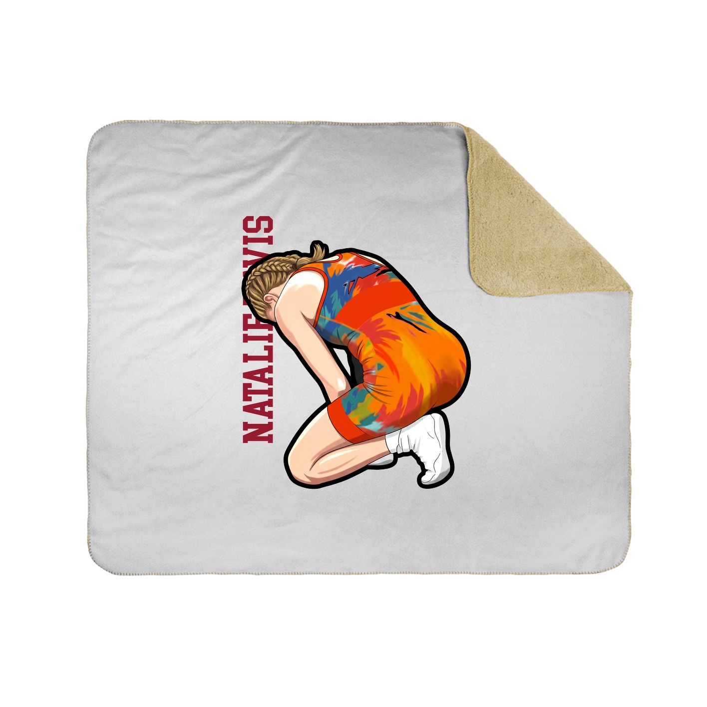 Throw Blanket — Name Vertical in White