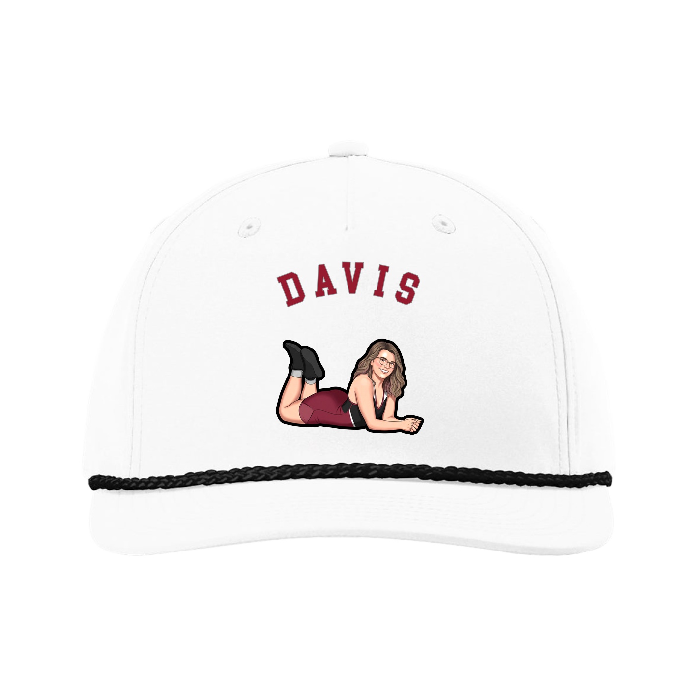 Five-Panel Classic Rope Cap — Shirsey Arch in White