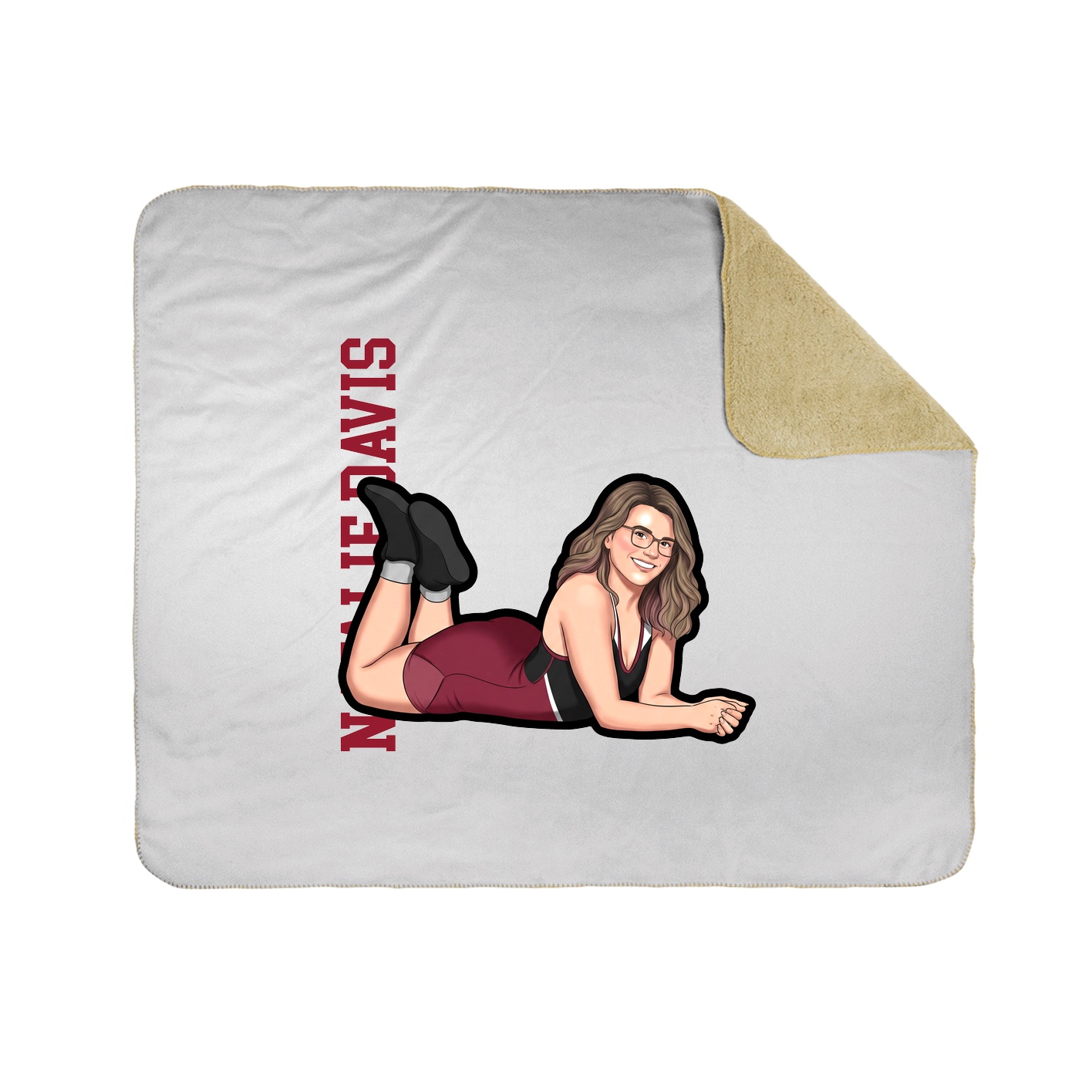 Throw Blanket — Name Vertical in White