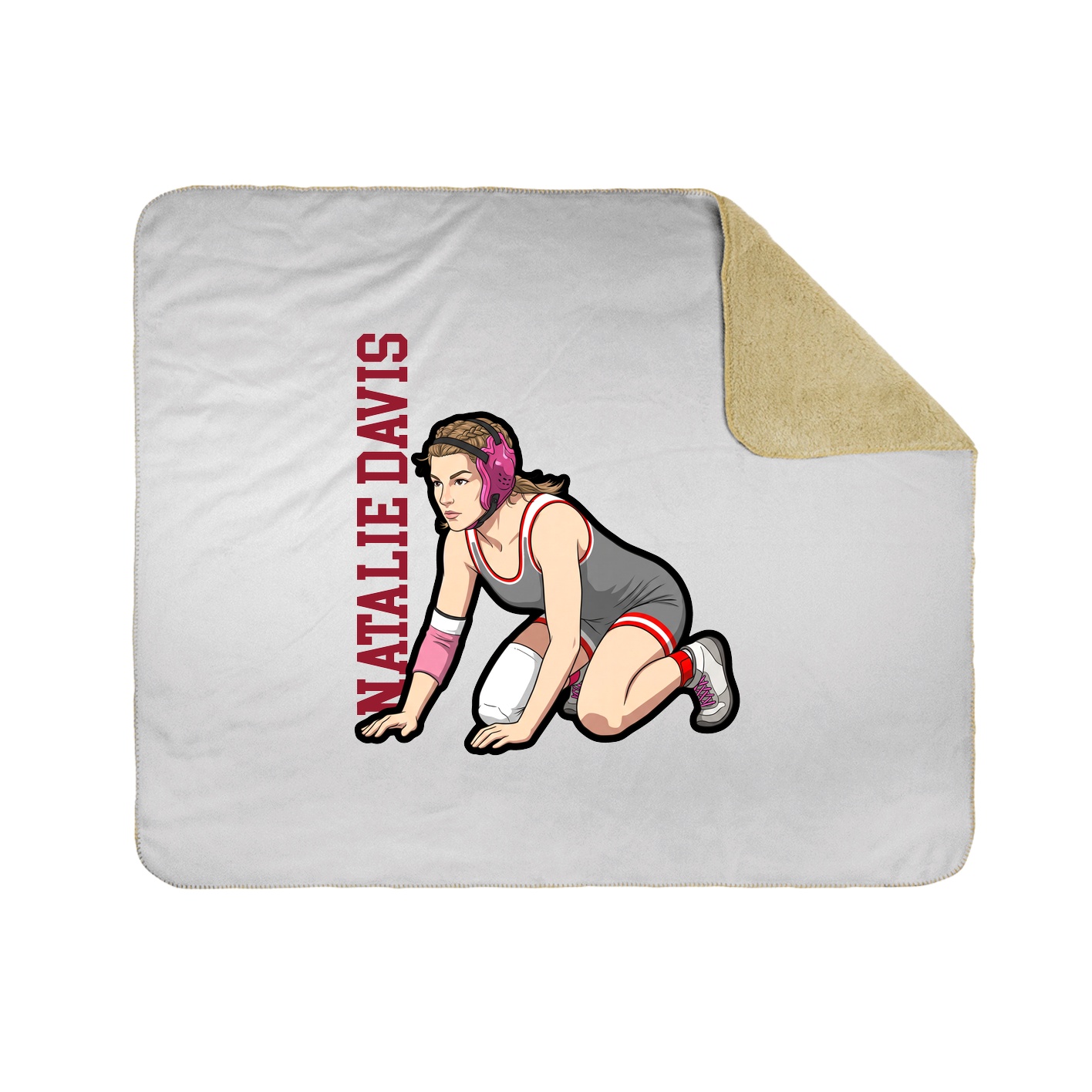 Throw Blanket — Name Vertical in White