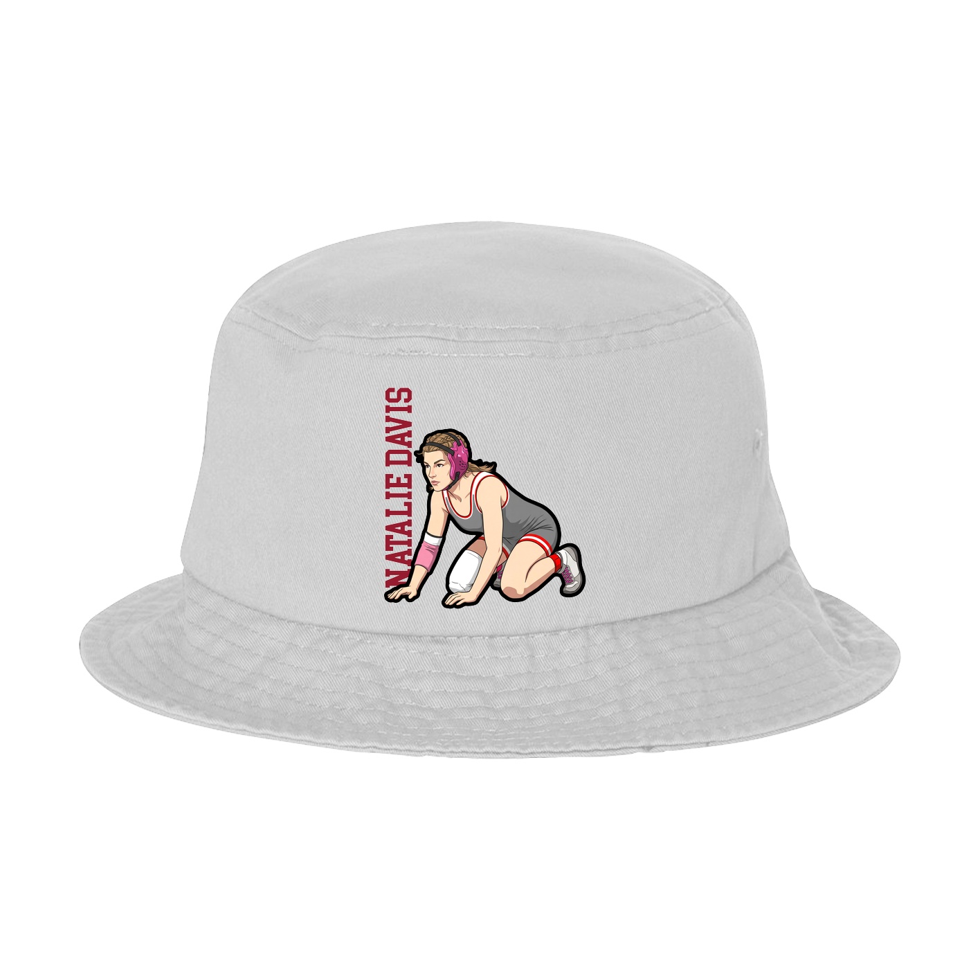 Bucket Cap — Name Vertical in White