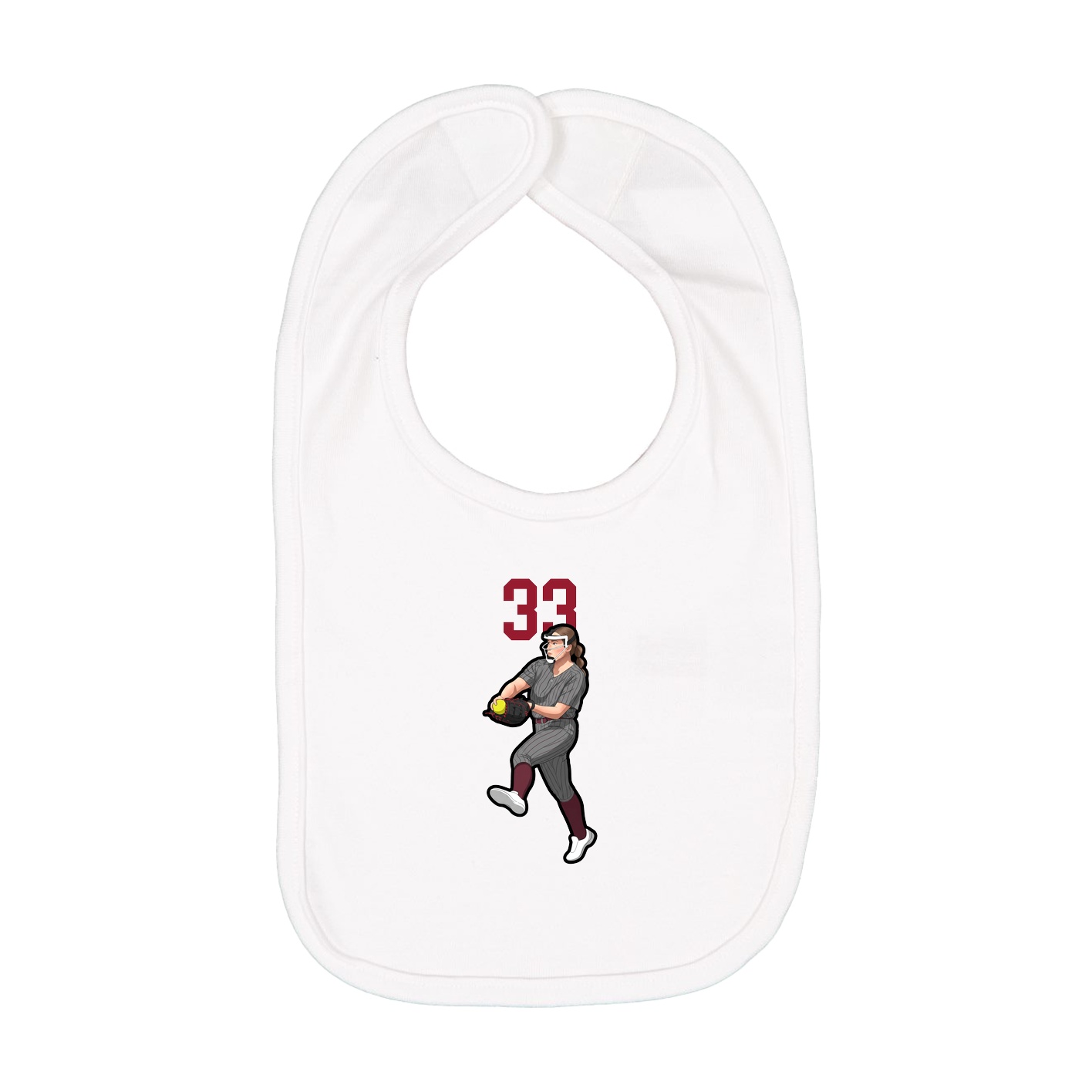 Infant Bib — Number Top in White
