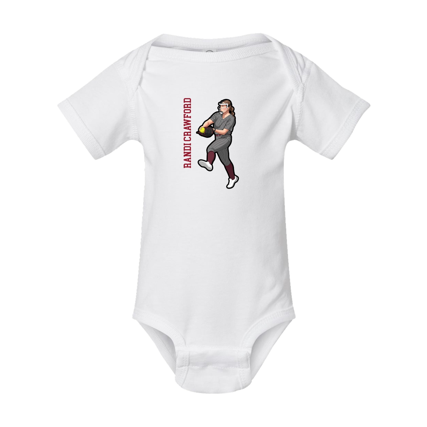 Baby Onesie — Name Vertical in White