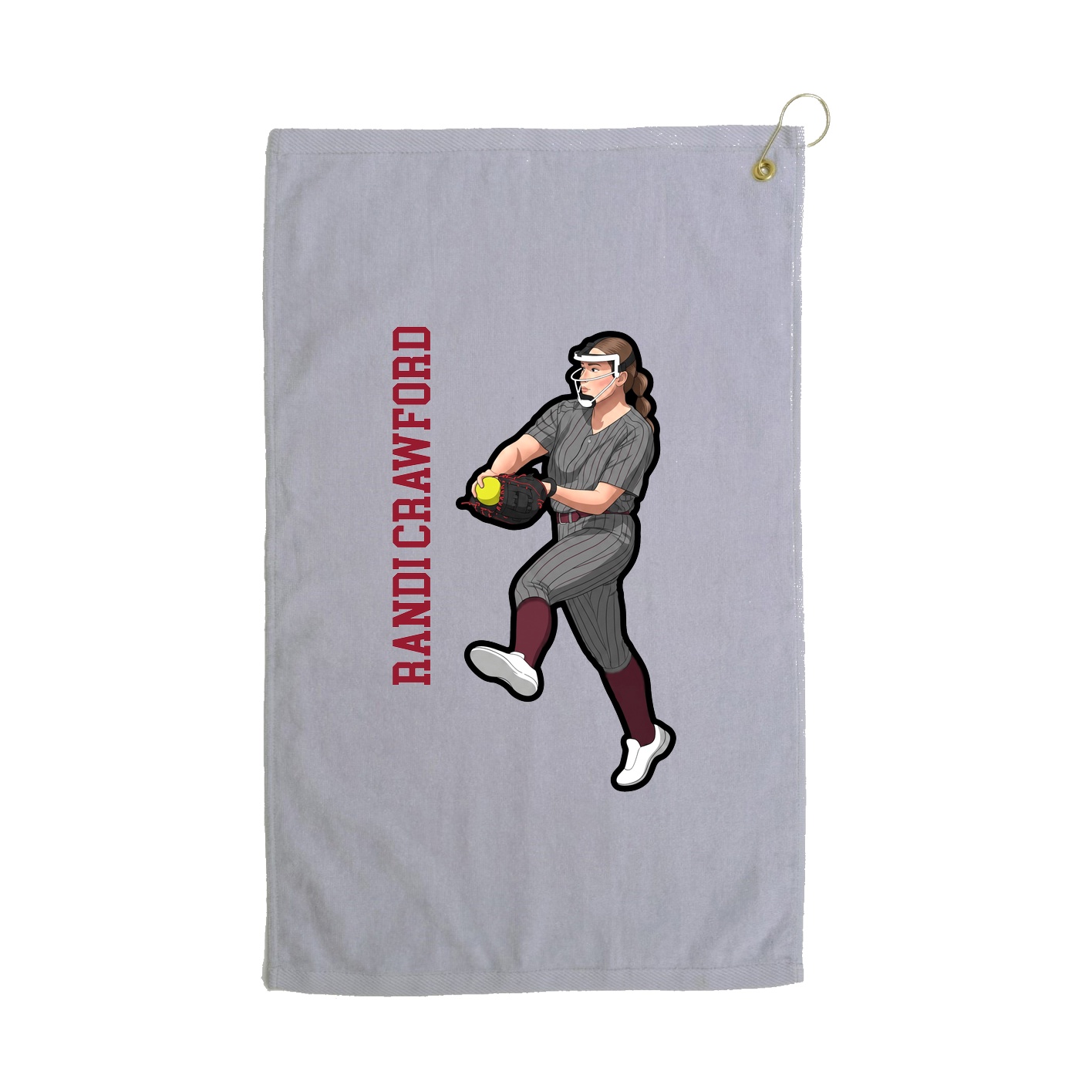 Golf Towel — Name Vertical in Grey