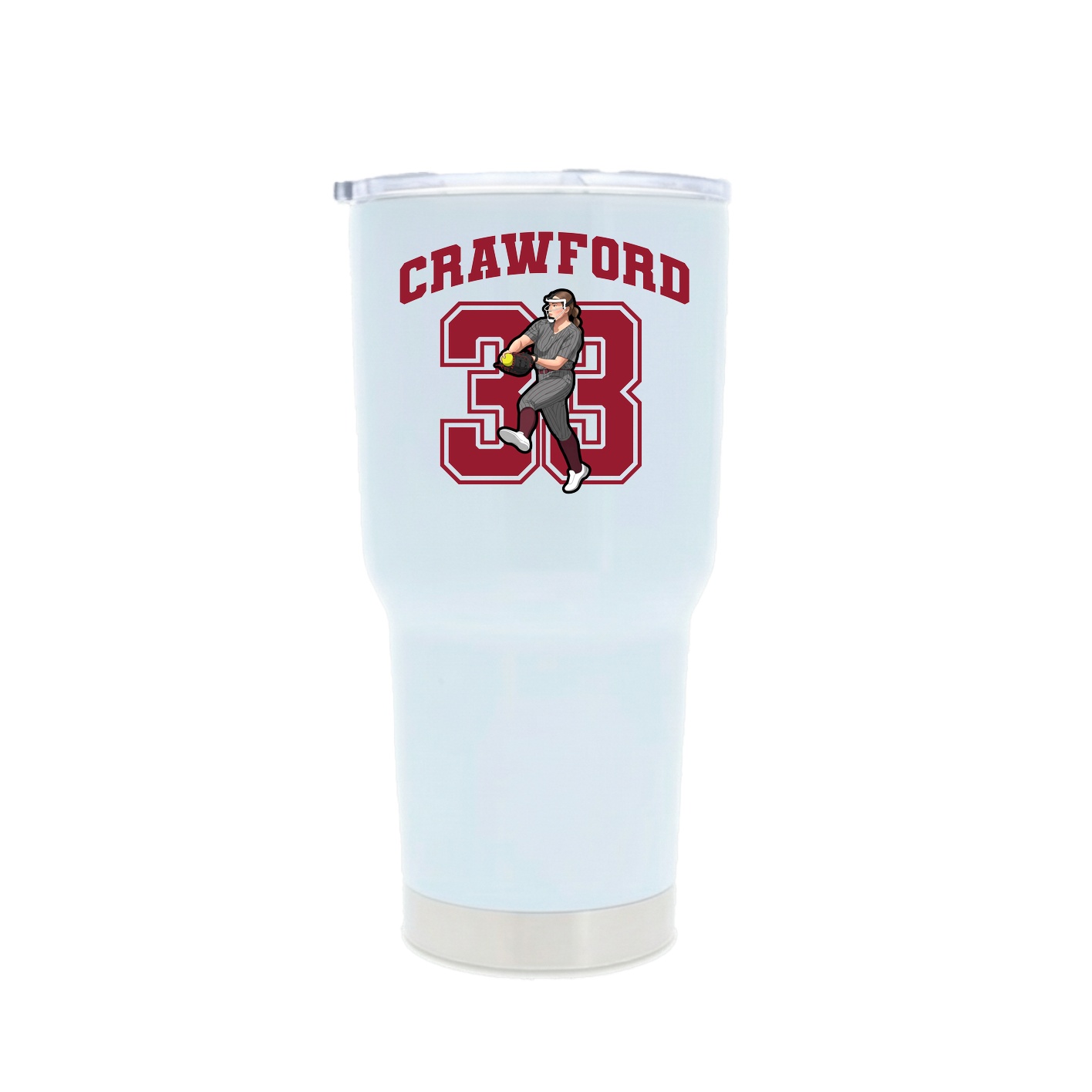 30oz Stainless Steel Tumbler — Number in White