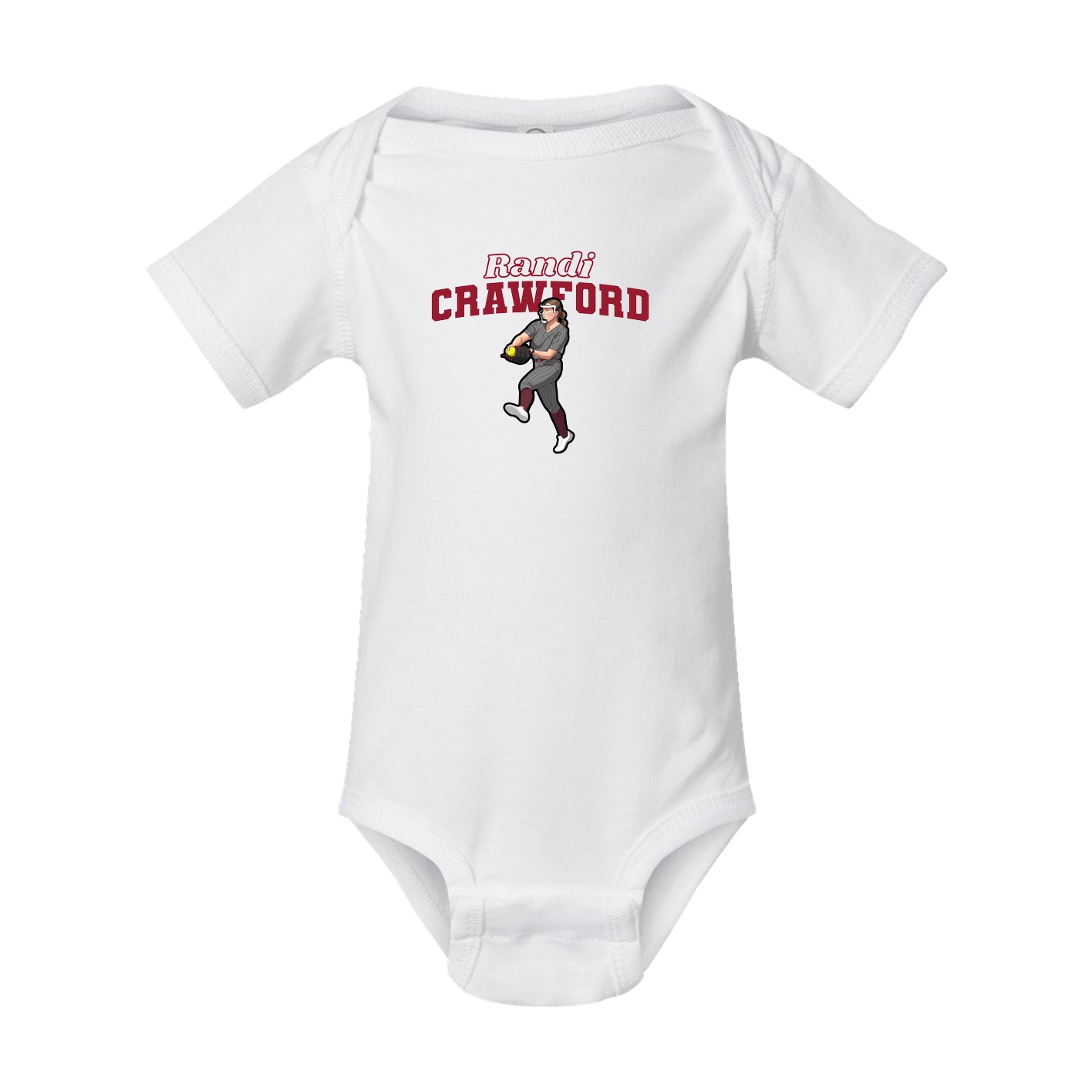 Baby Onesie — Name Arch in White