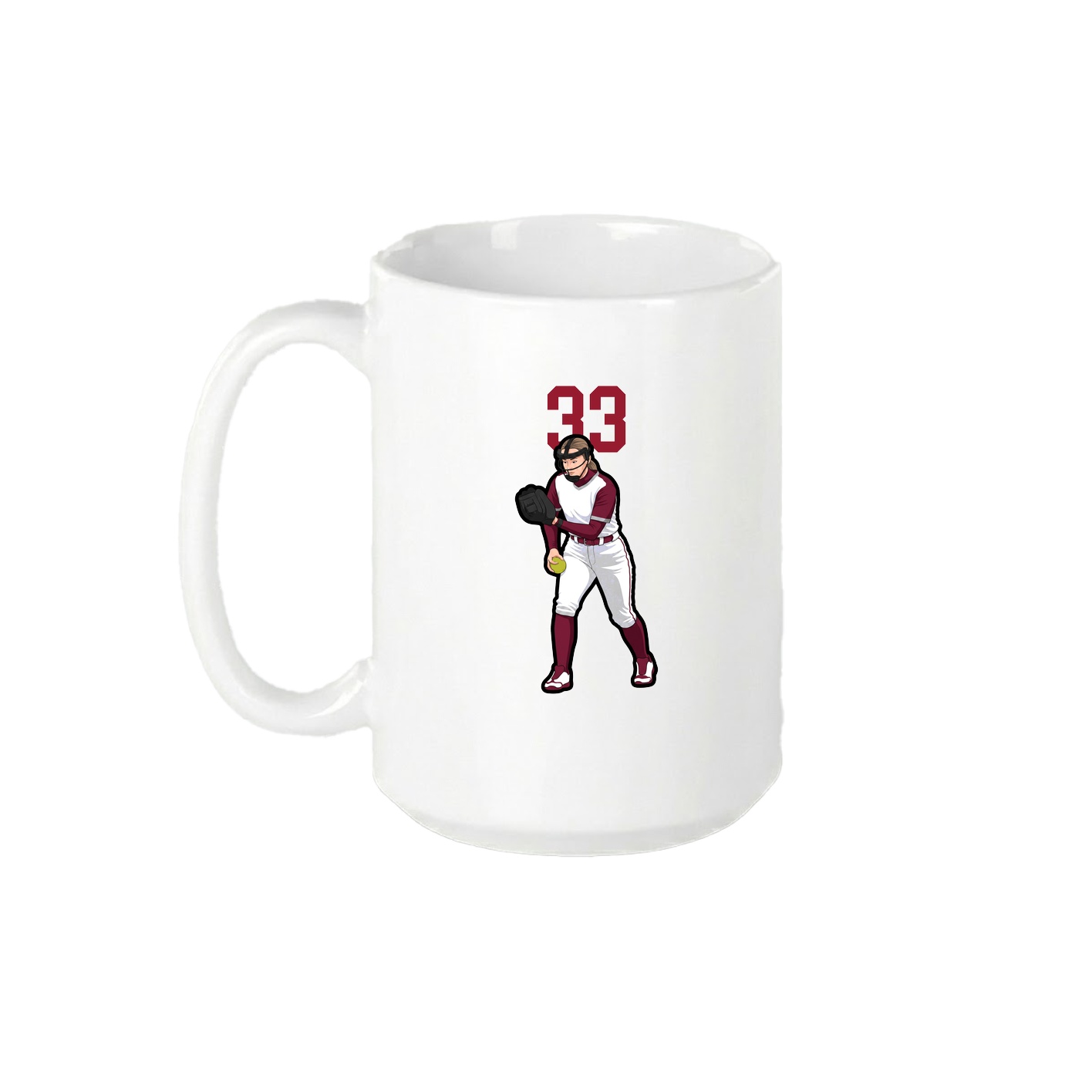 15oz Coffee Mug — Number Top in White