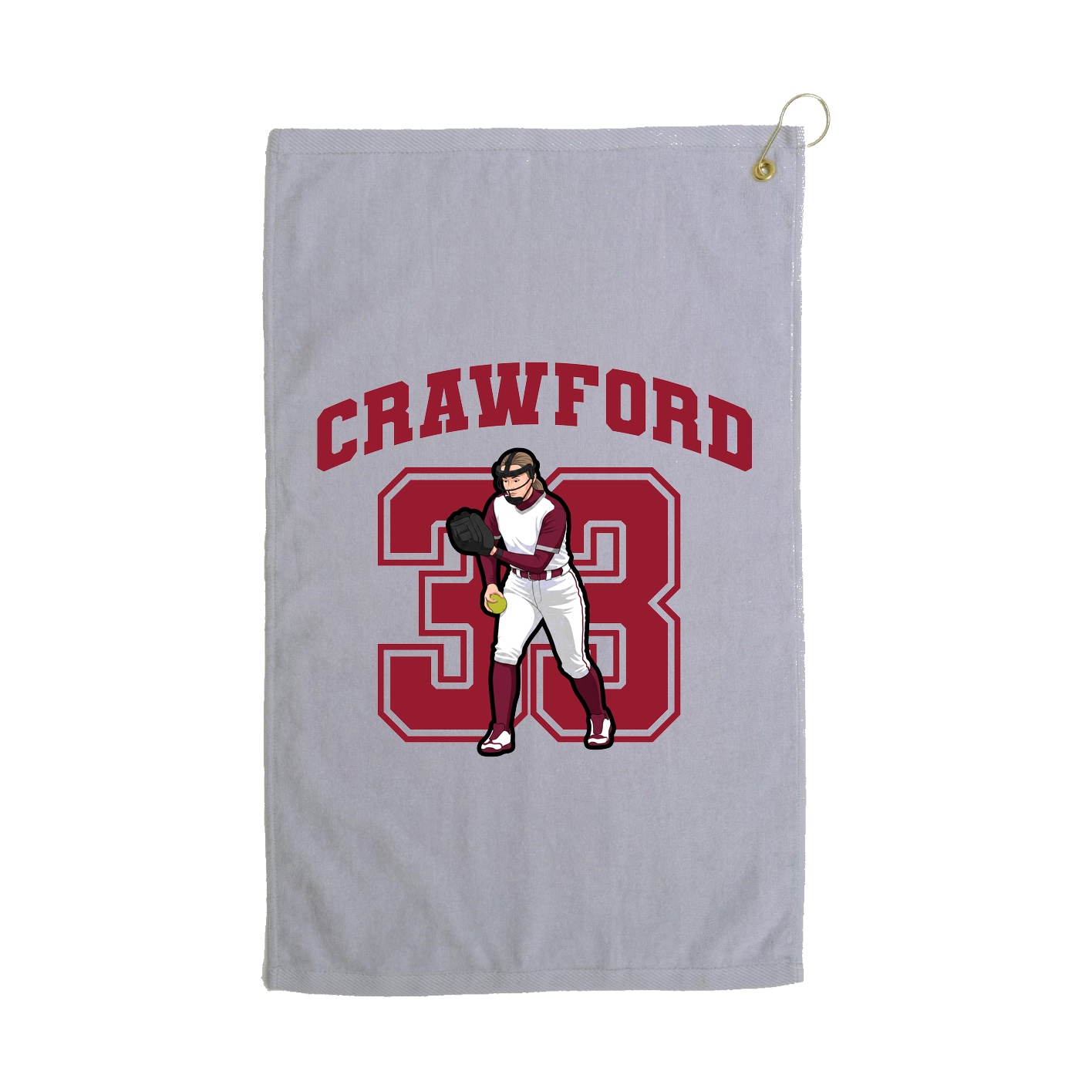 Golf Towel — Number in Grey
