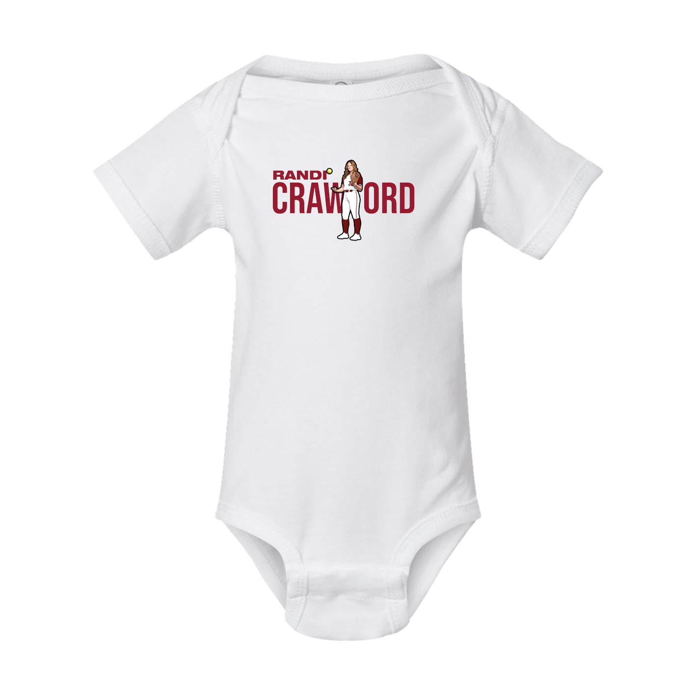 Baby Onesie — Player Name in White