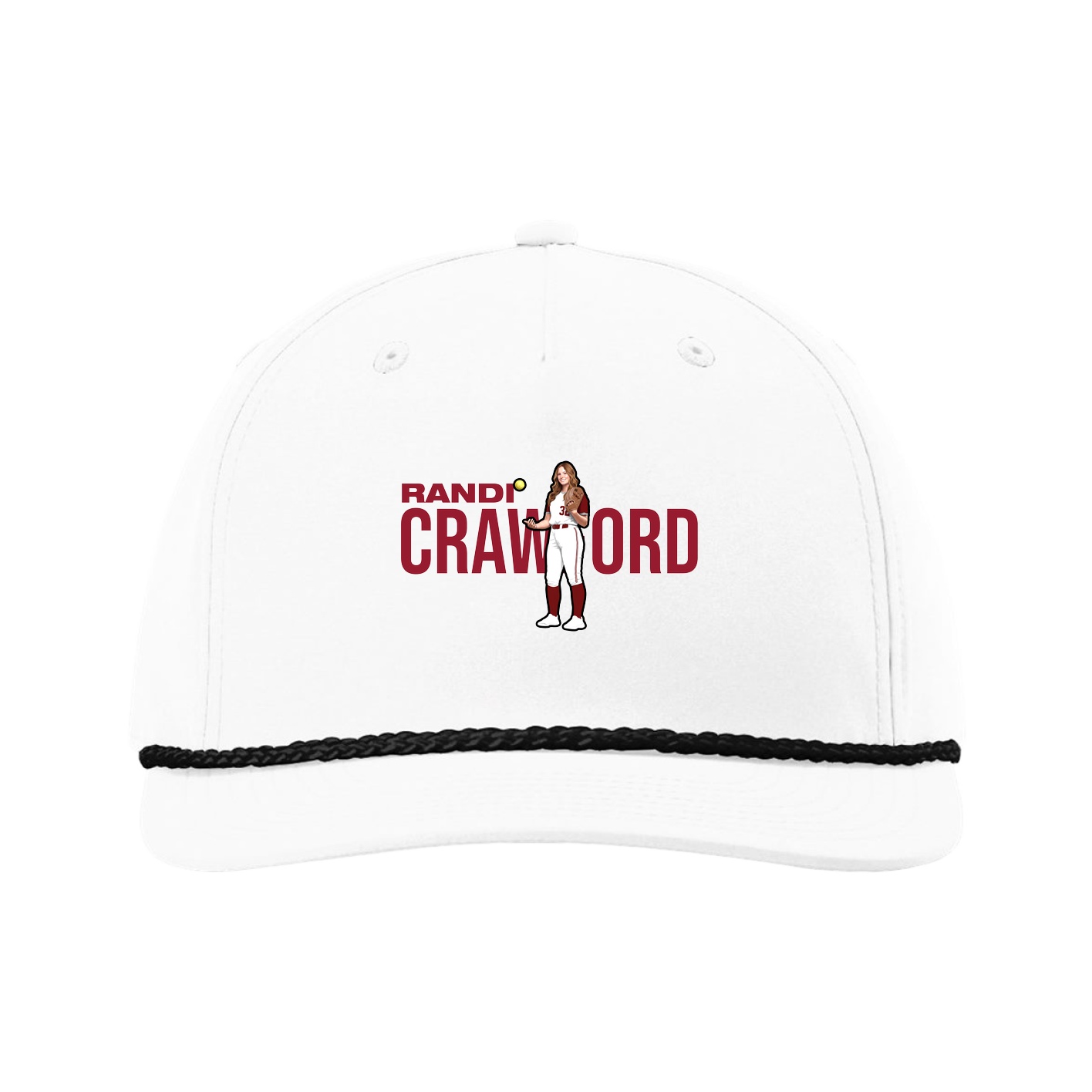 Five-Panel Classic Rope Cap — Player Name in White