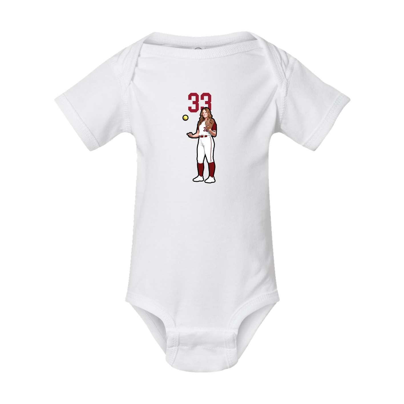 Baby Onesie — Number Top in White