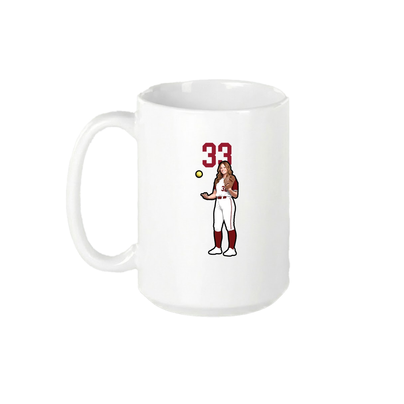 15oz Coffee Mug — Number Top in White