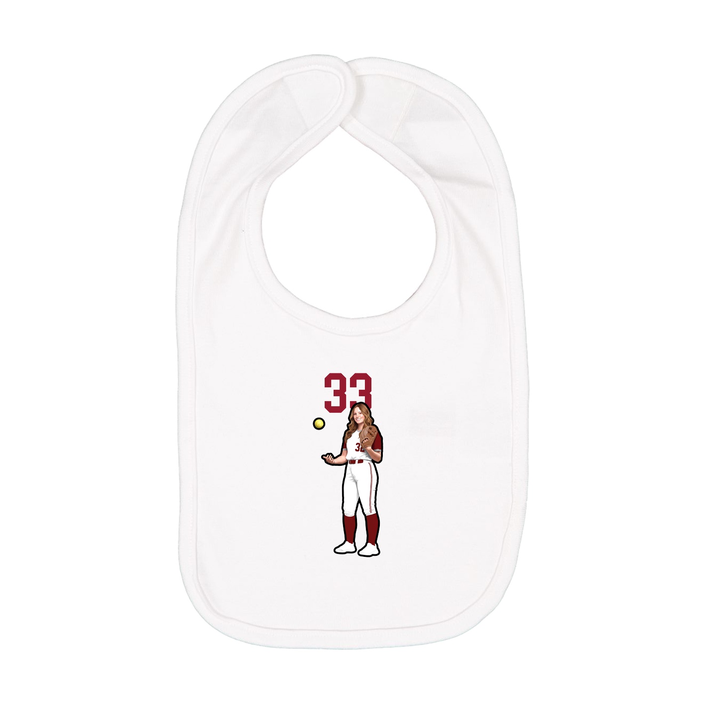 Infant Bib — Number Top in White