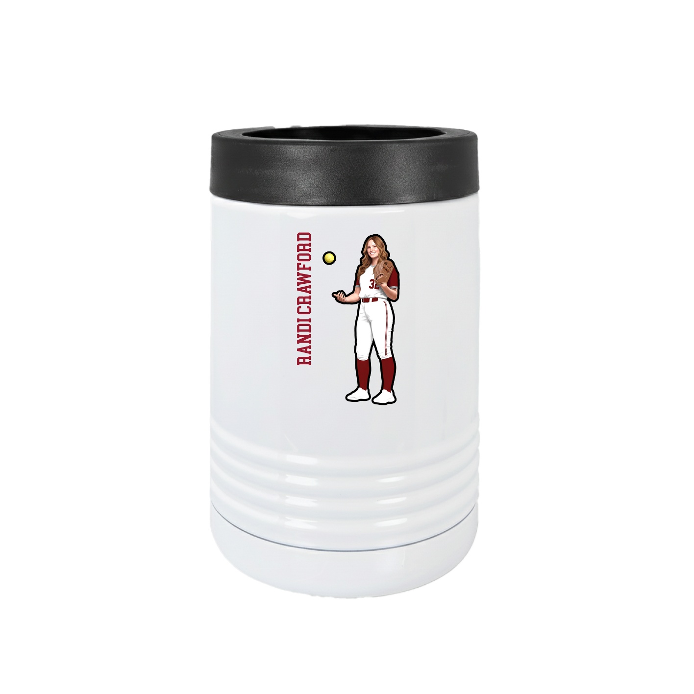 Beverage Holder — Name Vertical in White