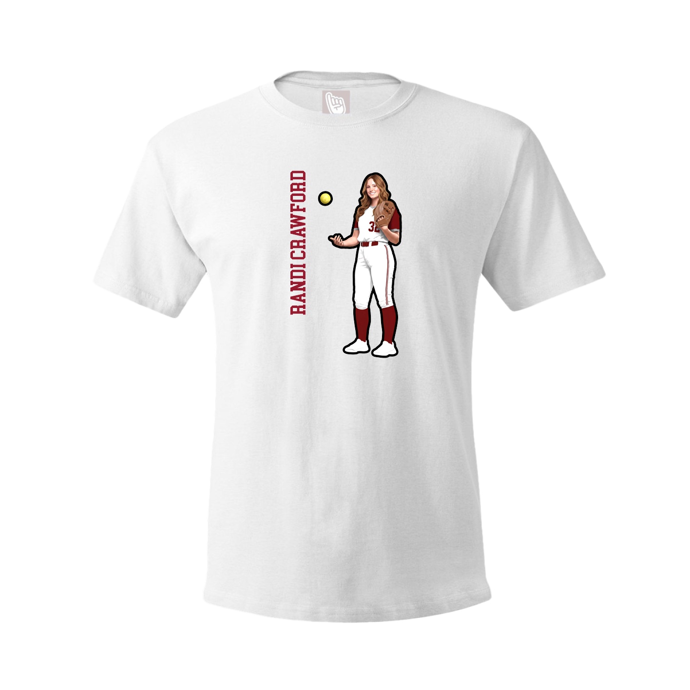 Tee — Name Vertical in White