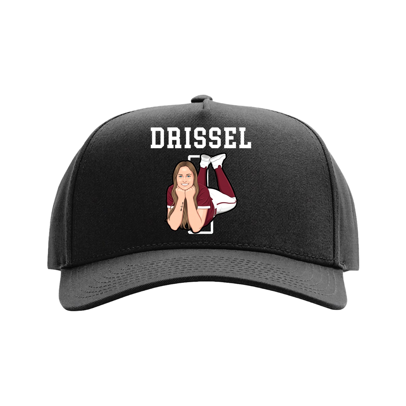 Full Fabric Five-Panel Champ Cap — Shirsey in Black